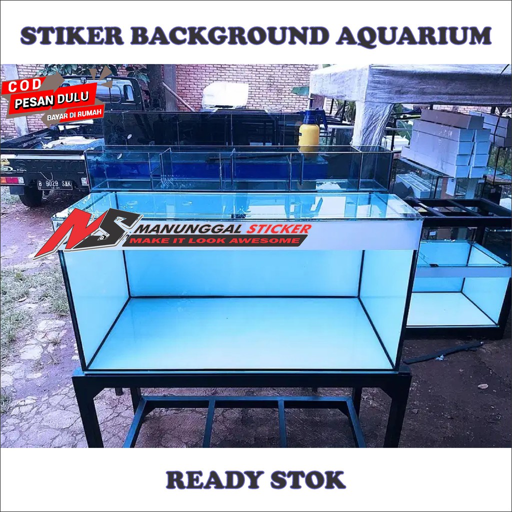 stiker skotlet background aquarium warna putih