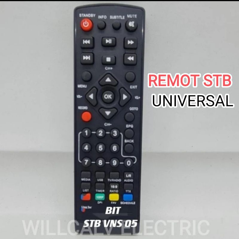 REMOTE STB TV DIGITAL DVB-T2 REMOTE RECEIVER TV DIGITAL MULTI UNIVERSAL UNTUK SEMUA MERK VENUS VNS05