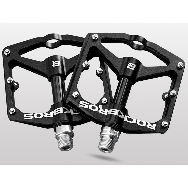 Rockbros Pedal Sepeda Aluminium Alloy Non Slip - 12EBK - Black