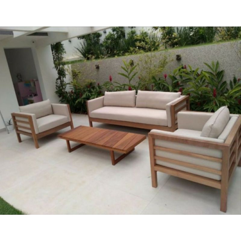 Kursi sofa ruang tamu custom modern kayu