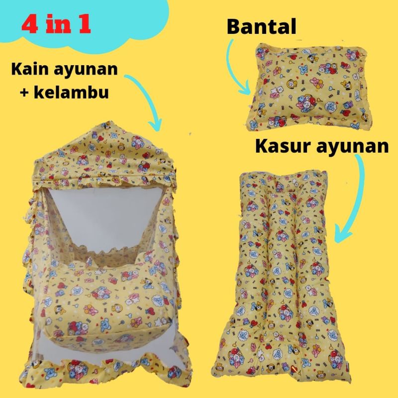 kain ayunan set kelambu plus kasur