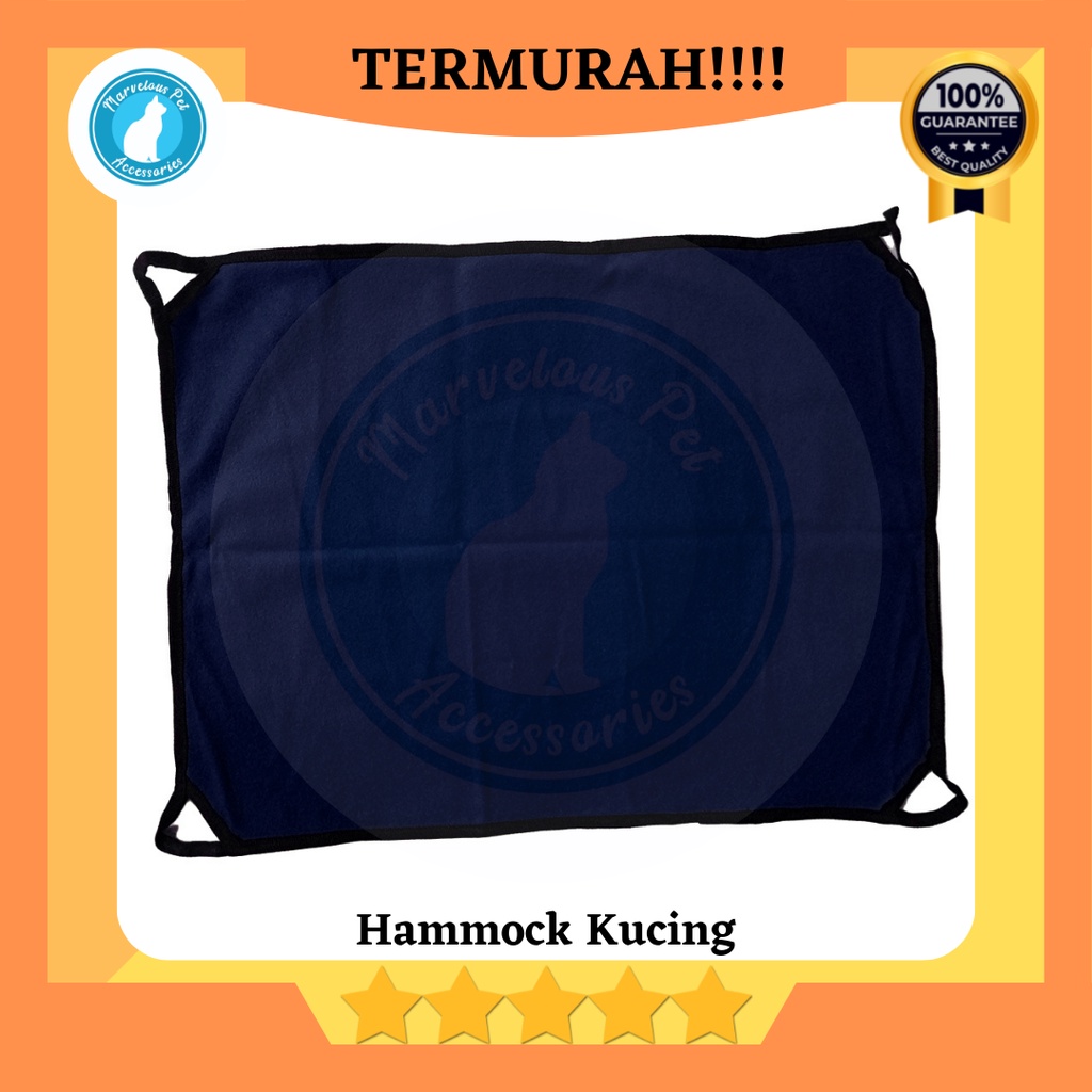 Tempat tidur Ayunan kucing gantung / cat hammock / ayunan kandang kucing-Biru Navy