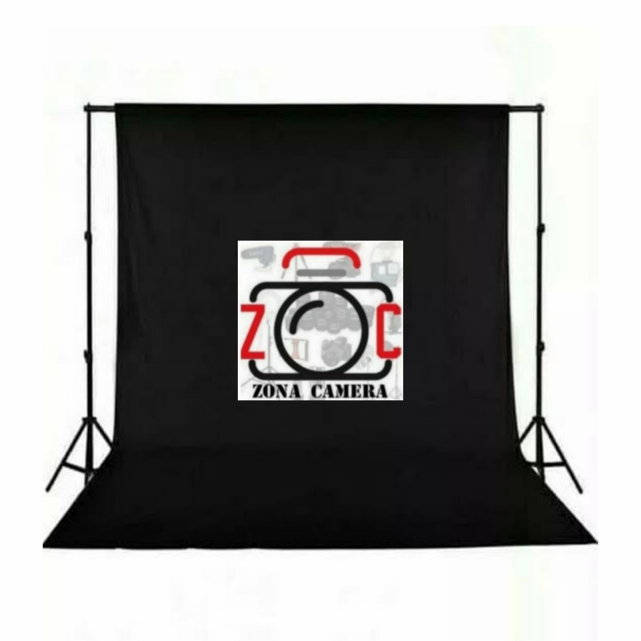 Background Hitam Kain Foto Studio 4x3m Layar Backdrop Black 3x4m Photo