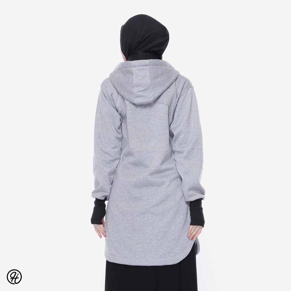 NEW hijacket elektra jaket wanita hoodie all varian warna GREY L & XL-2