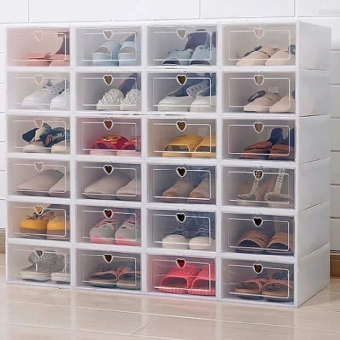 Sneaker Box / Tempat Sepatu / Kotak Sepatu / Box Sepatu Transparan Bongkar Pasang (Harga Perbox)