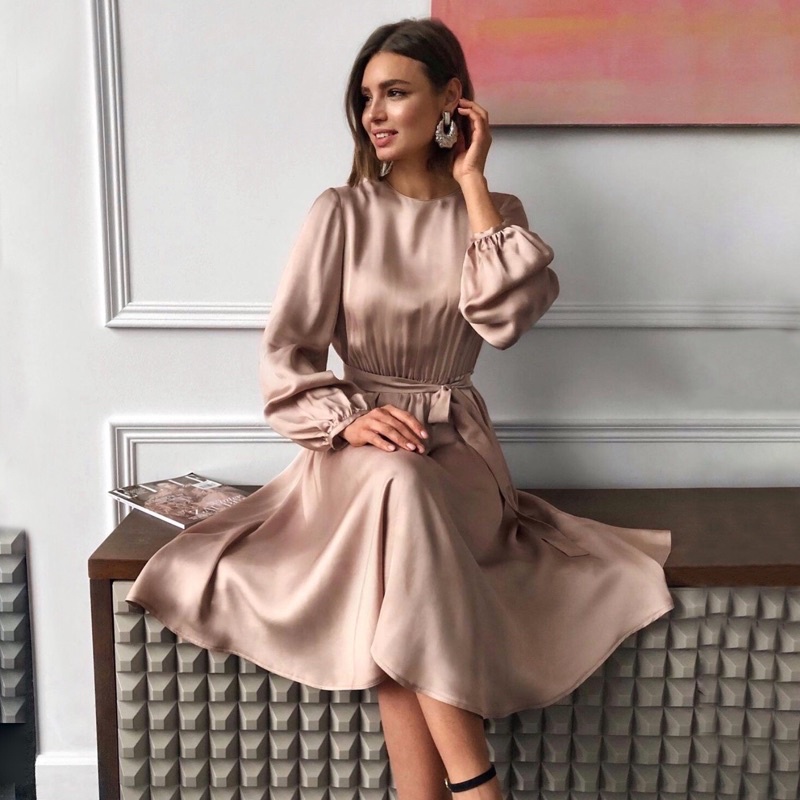 MILLIE DRESS - Gaun pesta wanita dress elegant mewah satin dress big size jumbo ukuran besar casual 