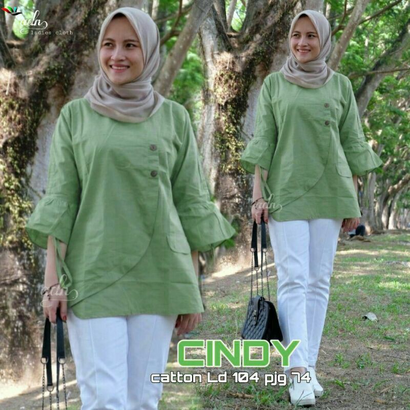 Blus Cindy -blus katun -blus polos- blus casual