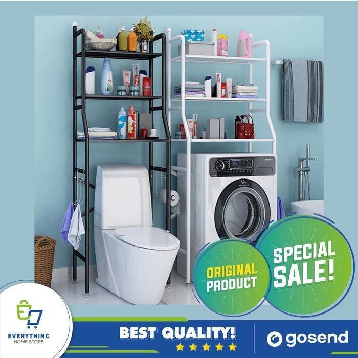 FIT RAK KAMAR MANDI STAINLESS STEEL RACK TOILET ORGANIZER WC 2 SUSUN