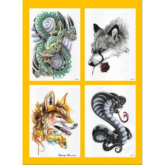 (Bundling Promo) Tatto Temporary Tato Temporer Motif Ular Naga DLL Termurah Ukuran 21 x 15