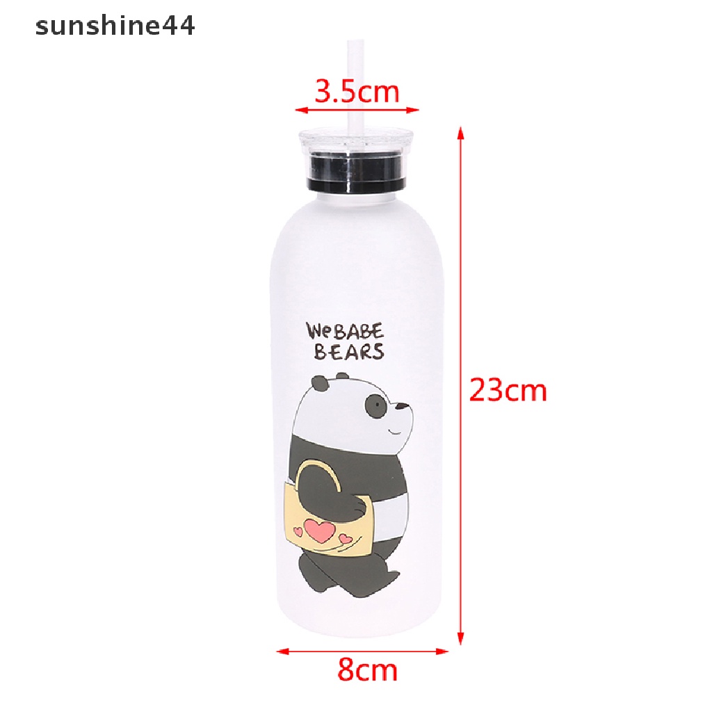 Sunshine Botol Minum 1000ml Anti Bocor Motif Panda Dengan Sedotan