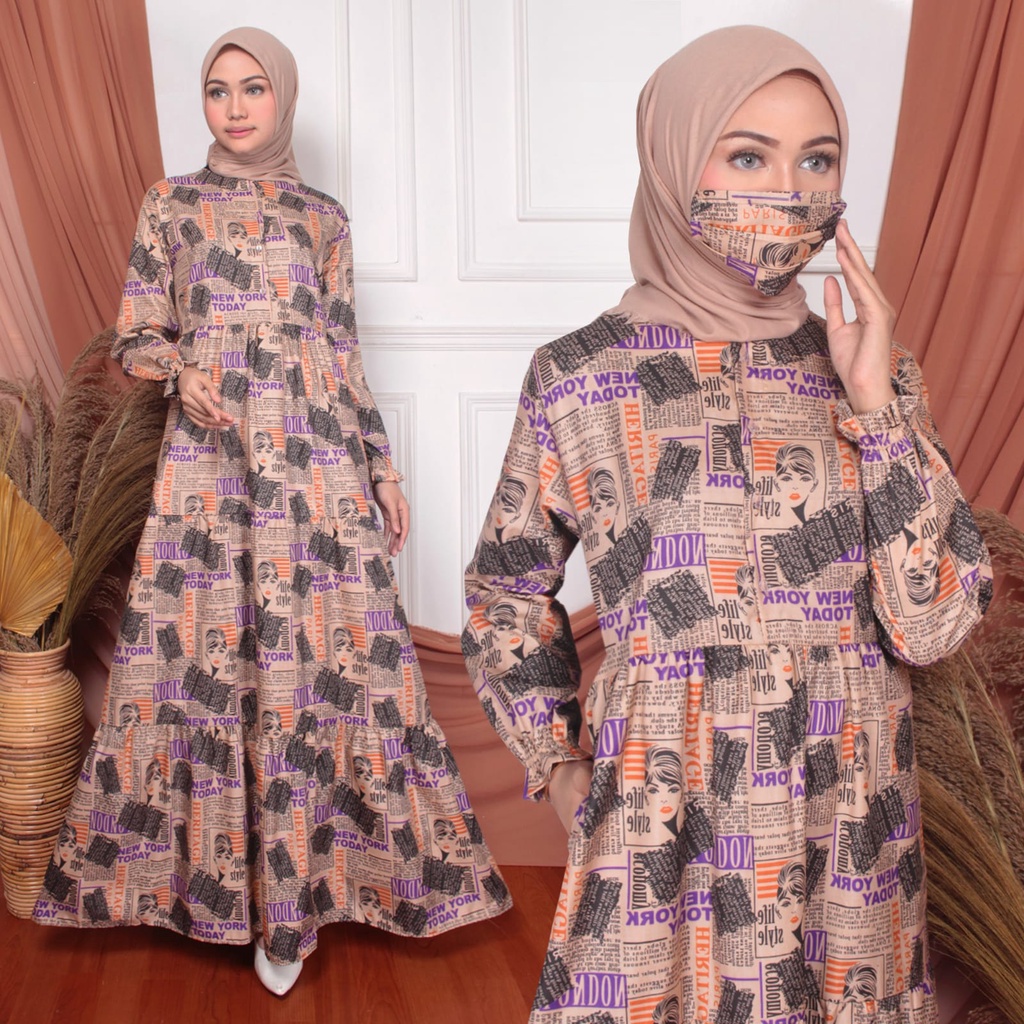 ABA AGEN BAJU HOMEY DRESS GAMIS DEYA BAHAN KATUN-DEYA 22 COKLAT