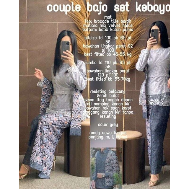 KHANSABATIK [ADA JUMBO] TERMURAH! BATIK KEBAYA TERBARU COUPLE PASANGAN JAWA 1 BROKAT Tunangan Lamaran Modern