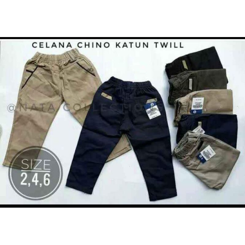 (BISA COD) Celana Chino Anak Panjang Original  Usia 2 - 6 Tahun Cewe Cowo UNISEX bahan combed strech