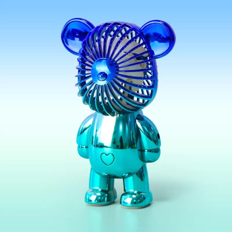 Kipas Angin Mini Bentuk Beruang / Kipas Angin Mini Portable Karakter Bearbrick Gradasi Warna Model Tedy Bear