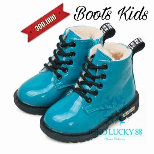 IMPORT Boots Kids Winter waterproof Musim Dingin Anak Lapis Bulu anti air salju