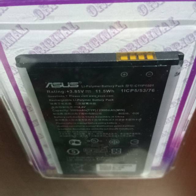 Baterai batre Asus Zenfone  2 Laser 5,5 Inch ZE550KL ZE600KL 6&quot; Selfie ZD551KL C11P1501 Ori 99%