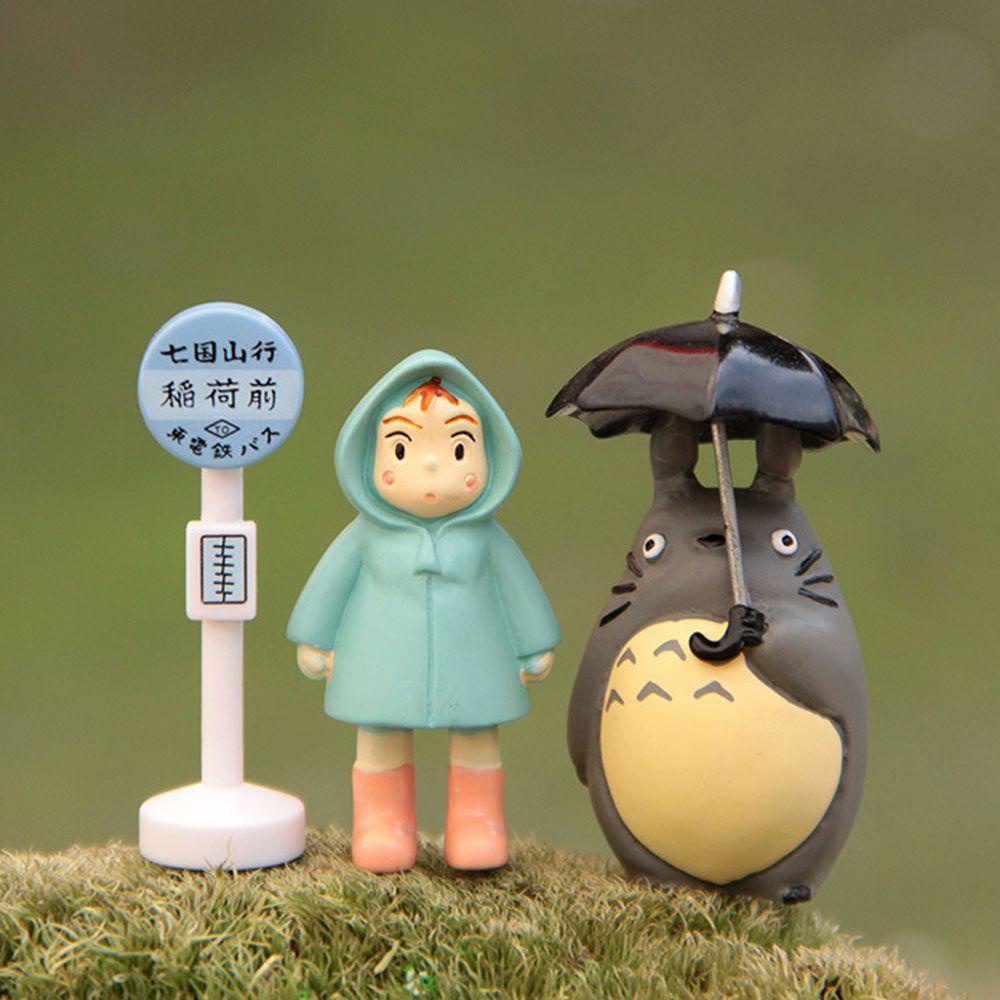 QUINTON Tetanggaku Totoro Hadiah Ulang Tahun Hiasan Mobil Mini Figure PVC Garden Figure Hayao Miyazaki