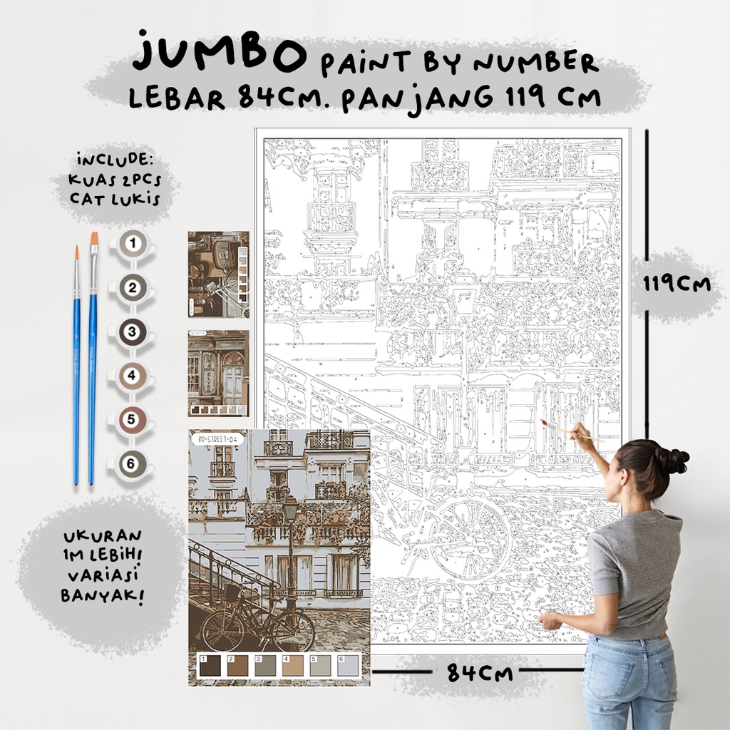 

JUMBO Paint By Number Kit, STREET VERSE 2 paint by number besar a0