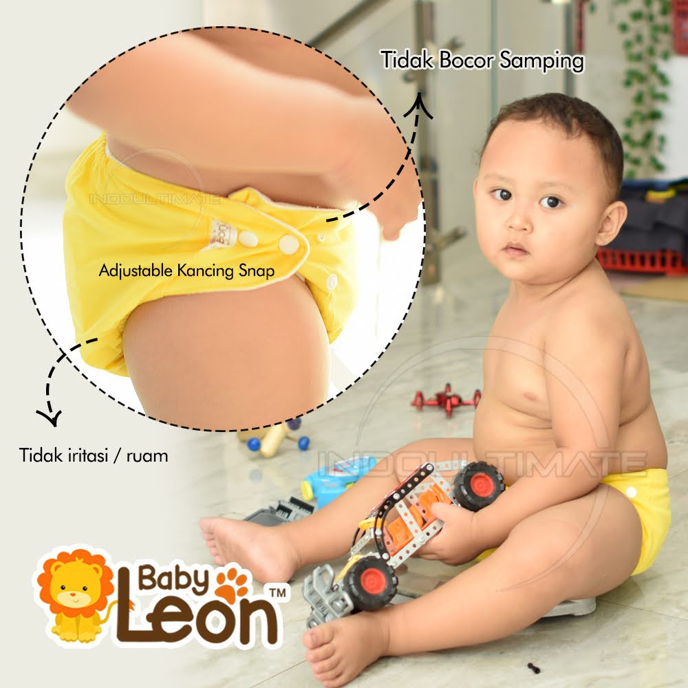 BABY LEON Popok Bayi Size XL 1pcs BY-72 FREE INSERT Clodi Kain Cuci Ulang Newborn