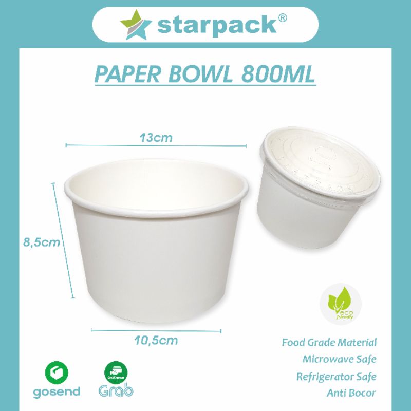 paperbowl 800ml - rice bowl 800 ml - mangkok nasi kertas - mangkok catering - perlengakapan catering