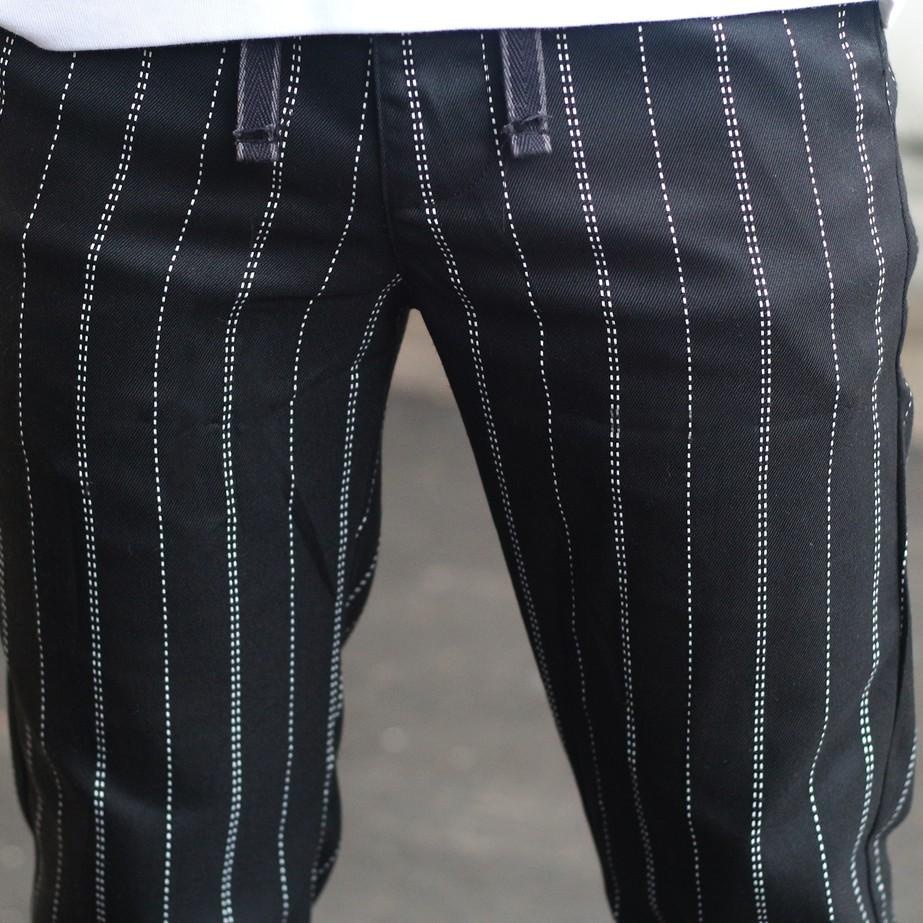 ♠ Taeco Celana tartan salur pria [stripe pants] / celana tartan stripe / celana panjang pria ➳