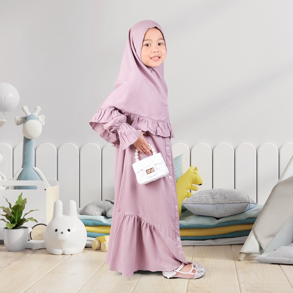 Set Gamis Msulim Anak Usia 1 Sampai 2 Tahun Bahan Adem Terbaru Thistle Jasmin