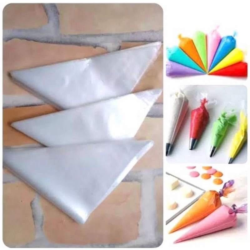 Plastik Segitiga isi 100pcs 》Plastik untuk hias kue"