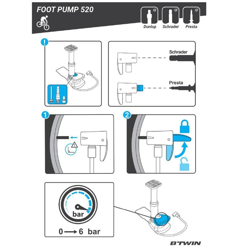 BTWIN 520 Pompa Kaki Ban Sepeda Universal