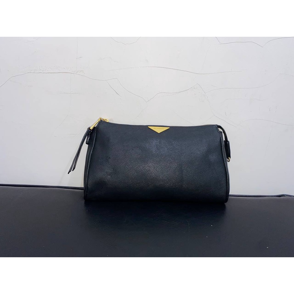 TAS SHOULDER / CLUTCH JILL STUART KULIT ORIGINAL - HITAM - FIT S