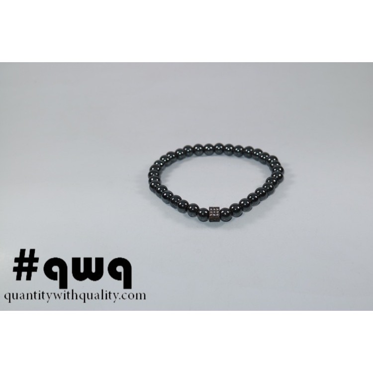 #qwq Gelang Batu Unisex blustin badar besi 6mm and square cubic zirconnia