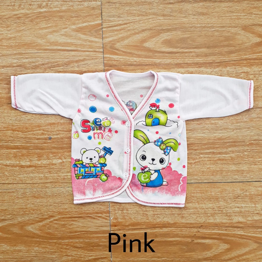 1 LUSIN (12 pcs) Baju bayi pendek WARNA harga grosir TERMURAH