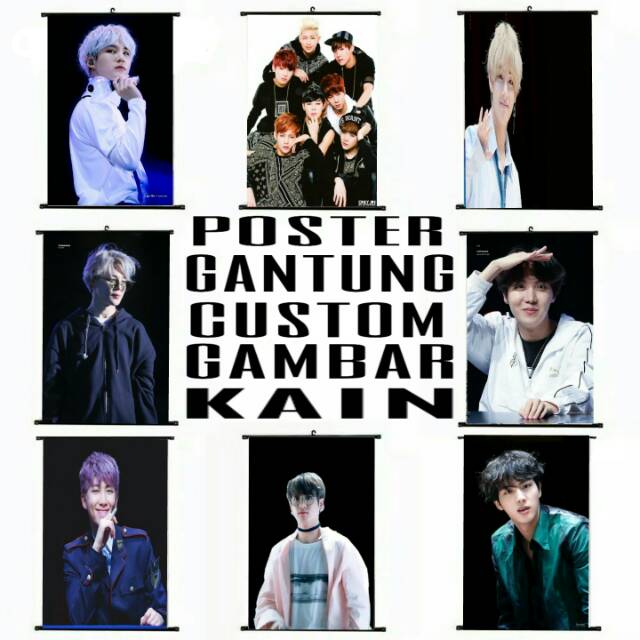 Poster dinding gantung custom printing kain
