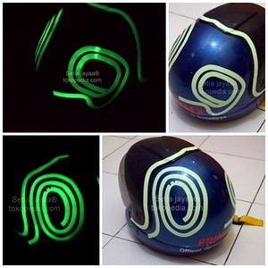 glow in the dark / stiker / striping body motorcycle 1cm x 50cm