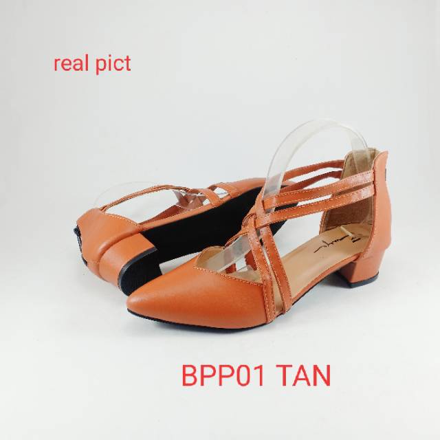 EMYE BPP01 - Sepatu Heels Gladiator Mewah Double Cross Hak Chunky Wanita Terbaru