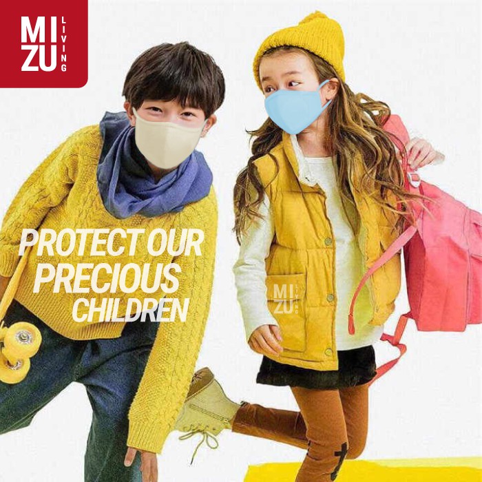 [SALE] MIZU CHIBI3 Masker Kain ANAK KIDS 3Ply Lapis Water Repellent +Stopper NON-MEDIS Cuci REUSABLE