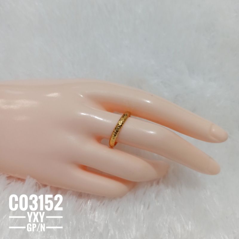 Cincin Yaxiya Ukir Polos Gold C03152