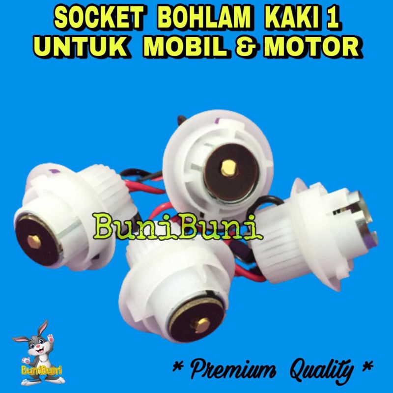 Socket Fitting Lampu SEN / Soket Fiting Rumah Bohlam Lampu SEN KAKI 1 Untuk Mobil &amp; Motor Universal