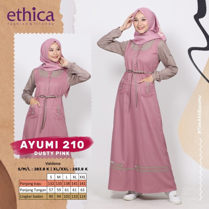 FASHION MUSLIM GAMIS ETHICA AYUMI 210 PREMIUM / TERBARU TREN 2020
