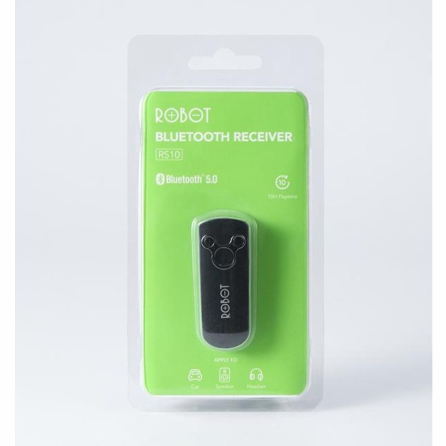 ROBOT RS10 Bluetooth Audio Receiver With 5.0 Small&amp;Portable AUX 3.5mm Garansi 1 th Original