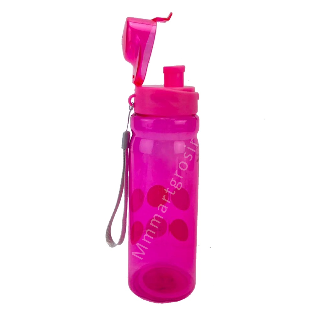 Botol Minum/ Botol minum plastik / Motif Bulat Warna Pink LY-1701 / 600 ml