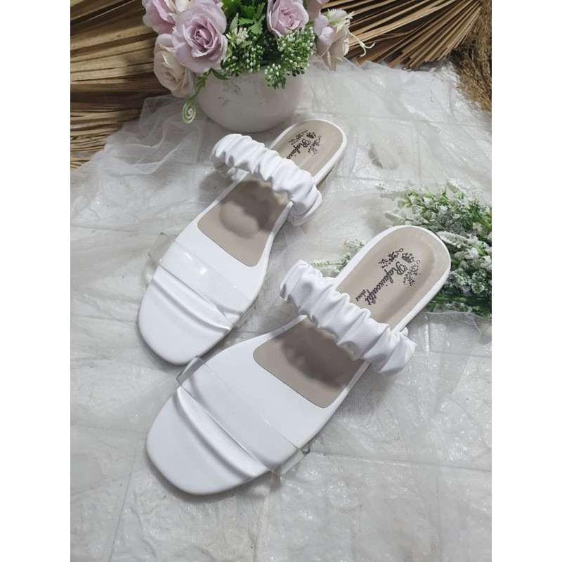 sandal Amanda putih flatshoes