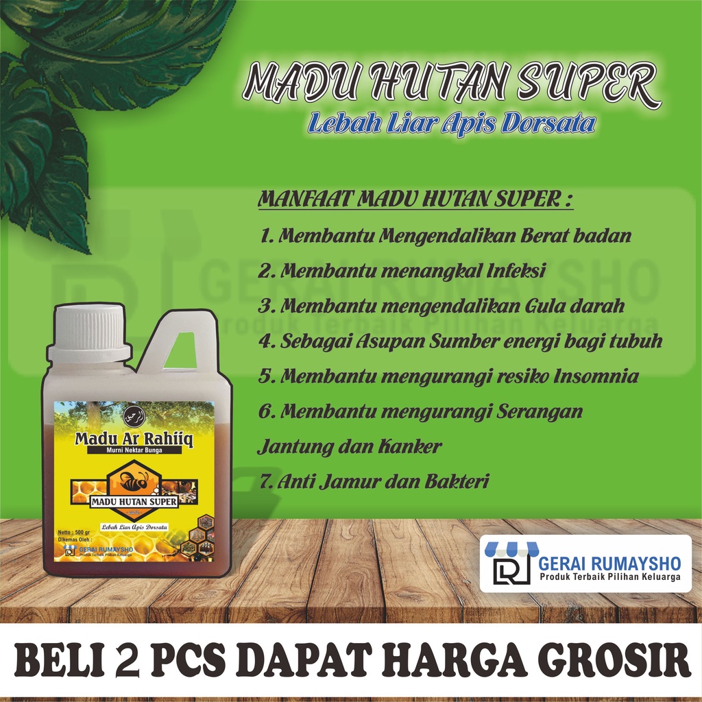 

MADU MURNI ASLI 100% MADU HUTAN LIAR MADU LIAR SUMATRA 500 gr