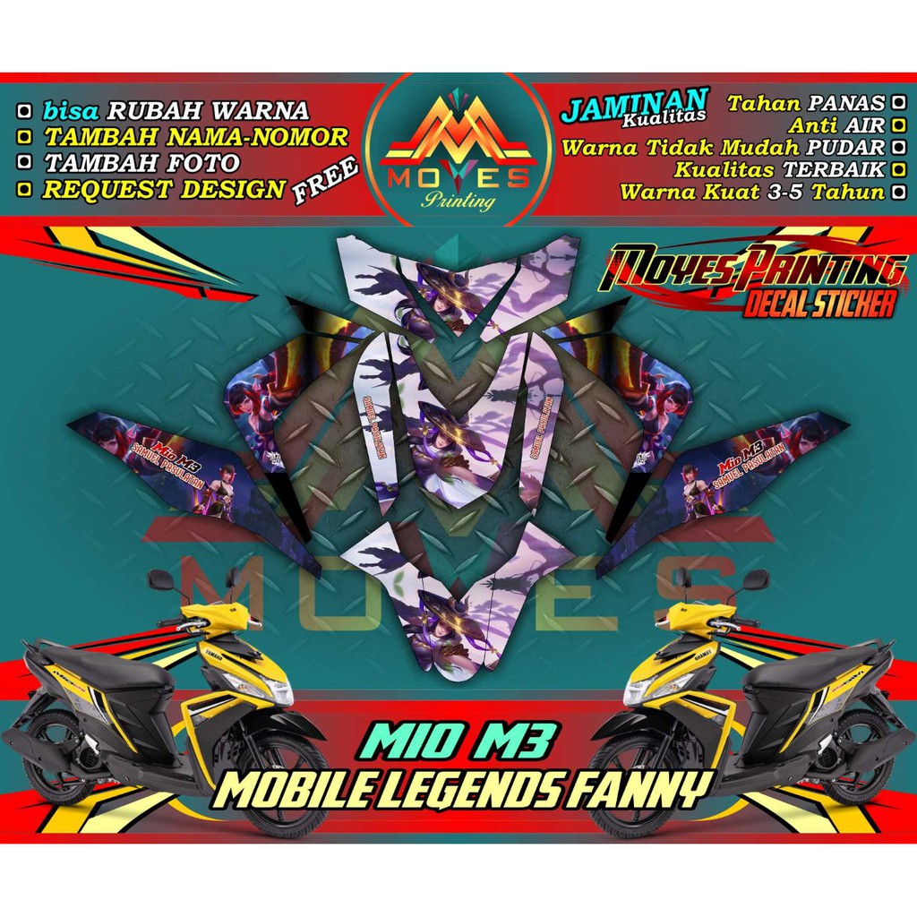 Decal Mio M3 Pola Mobile Legends Fanny Sticker Body Motor Yamaha Mio M3