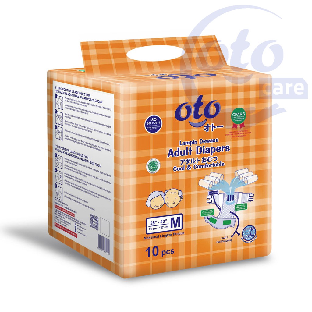 OTO Popok Dewasa model Lem Perekat Adult Diapers size M isi 10 pcs