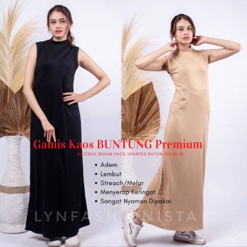 LYNFASHIONISTA-MANSET GAMIS WANITA TANGAN BUNTUNG/INNER DRESS MANSET KAOS SPANDEK RAYON TEBAL ADEM/H07