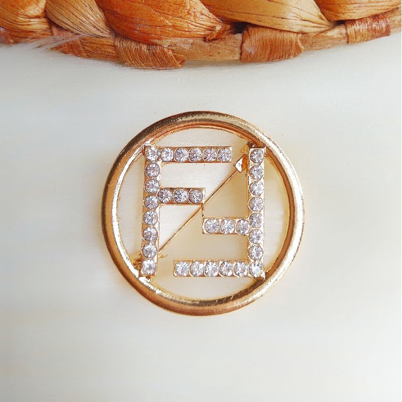 Bros B/bross signature branded /brooch button/Bros hijab buttonscarves Athar shop scarves murah-Fnd gold