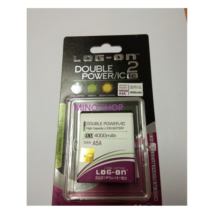 BATERAI EVERCOSS A5A - LOG ON DOUBLE POWER BATTERY BATRE