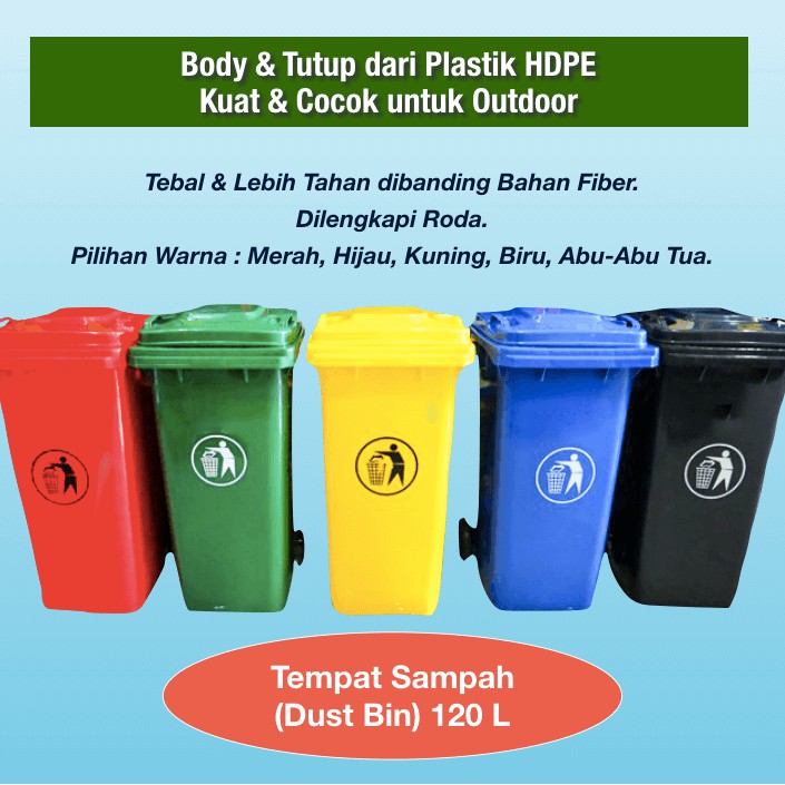 Tempat Sampah Plastik 120 L ( Plastic Dust Bin )
