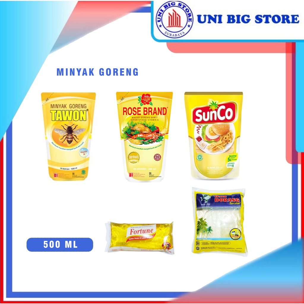 

Minyak Goreng 500 ml Dorang Tawon Sunco Fortune RoseBrand