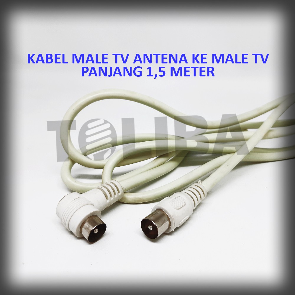 kabel jack tv antena male cowo ke colokan jack tv male panjang 1,5m 1,5 meter / kabel tv antena cowo